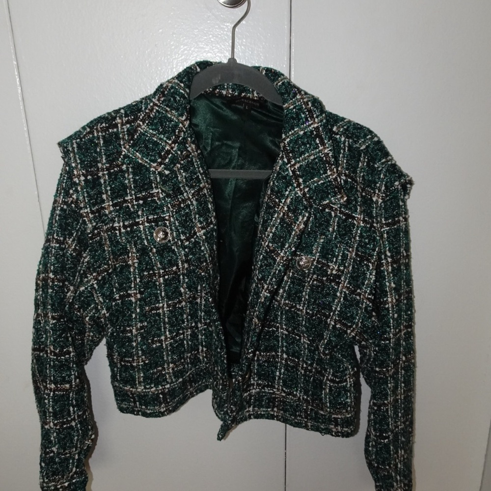 Tweed Cropped Embellished Jacket